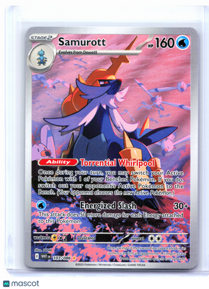 2025 Pokemon—Samurott #107/086 White Flare—Illustration Rare Holo
