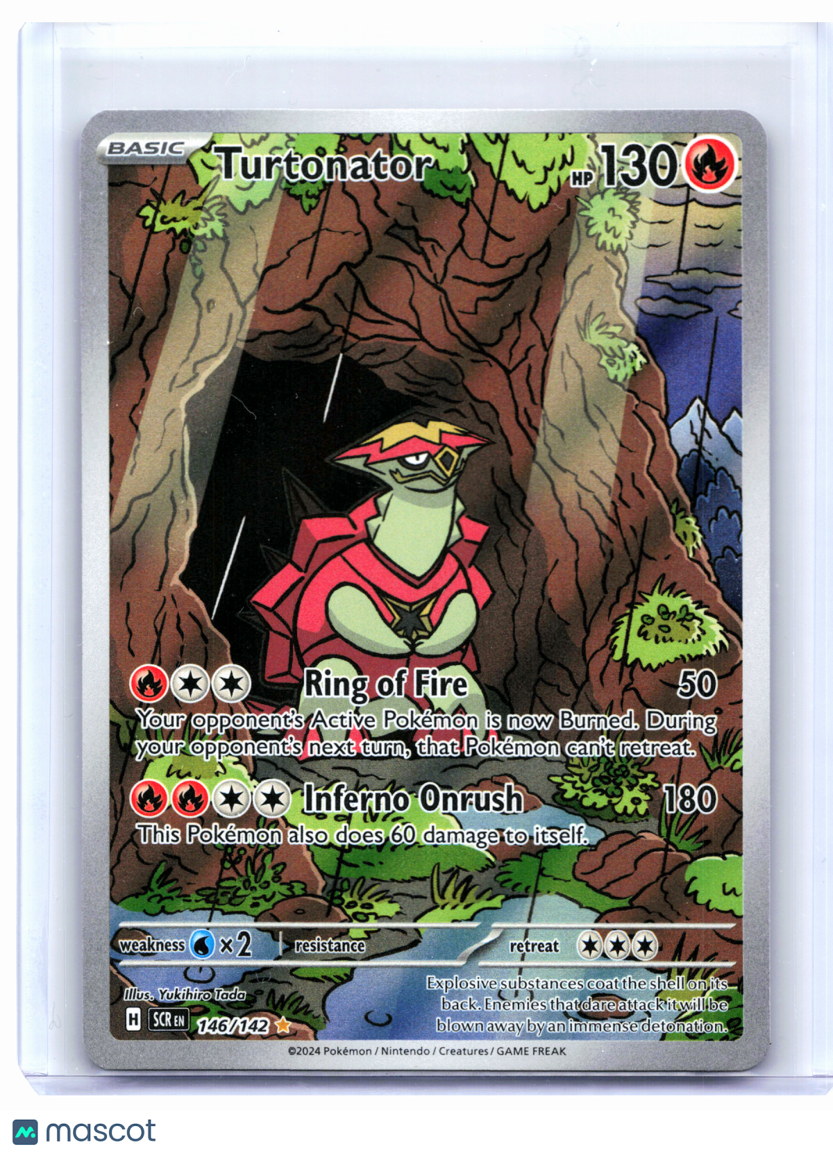 2024 Pokemon—Turtonator #146/142 Stellar Crown—Illustration Rare Holo