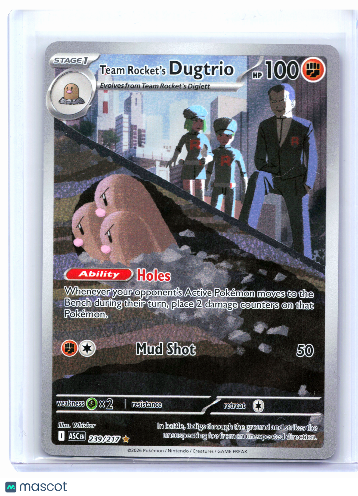 2026 Pokemon—Team Rocket's Dugtrio #239/217 Ascended Heroes—Illustration Rare