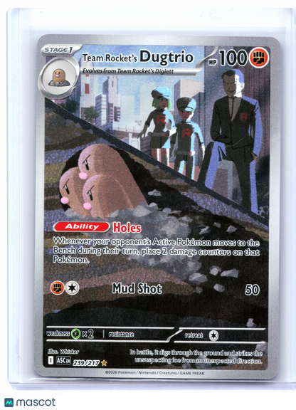 2026 Pokemon—Team Rocket's Dugtrio #239/217 Ascended Heroes—Illustration Rare