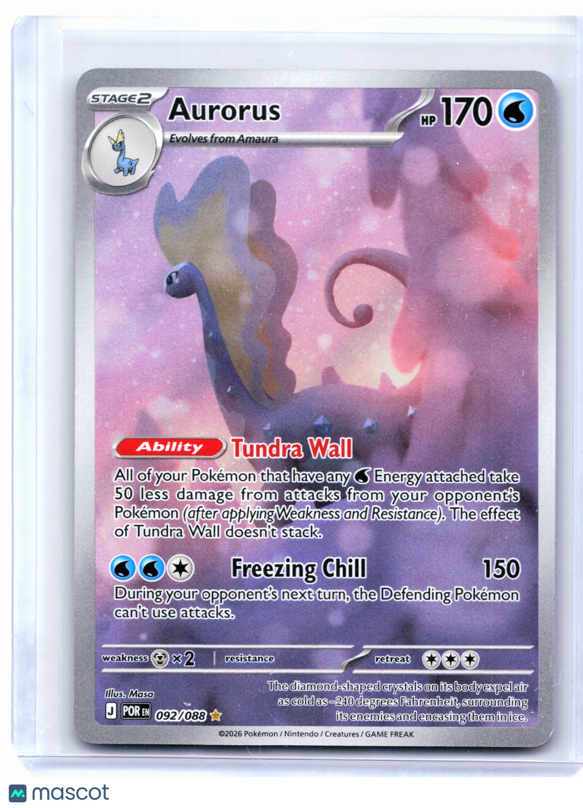 2026 Pokemon—Aurorus #092/088 Perfect Order—Illustration Rare Holo