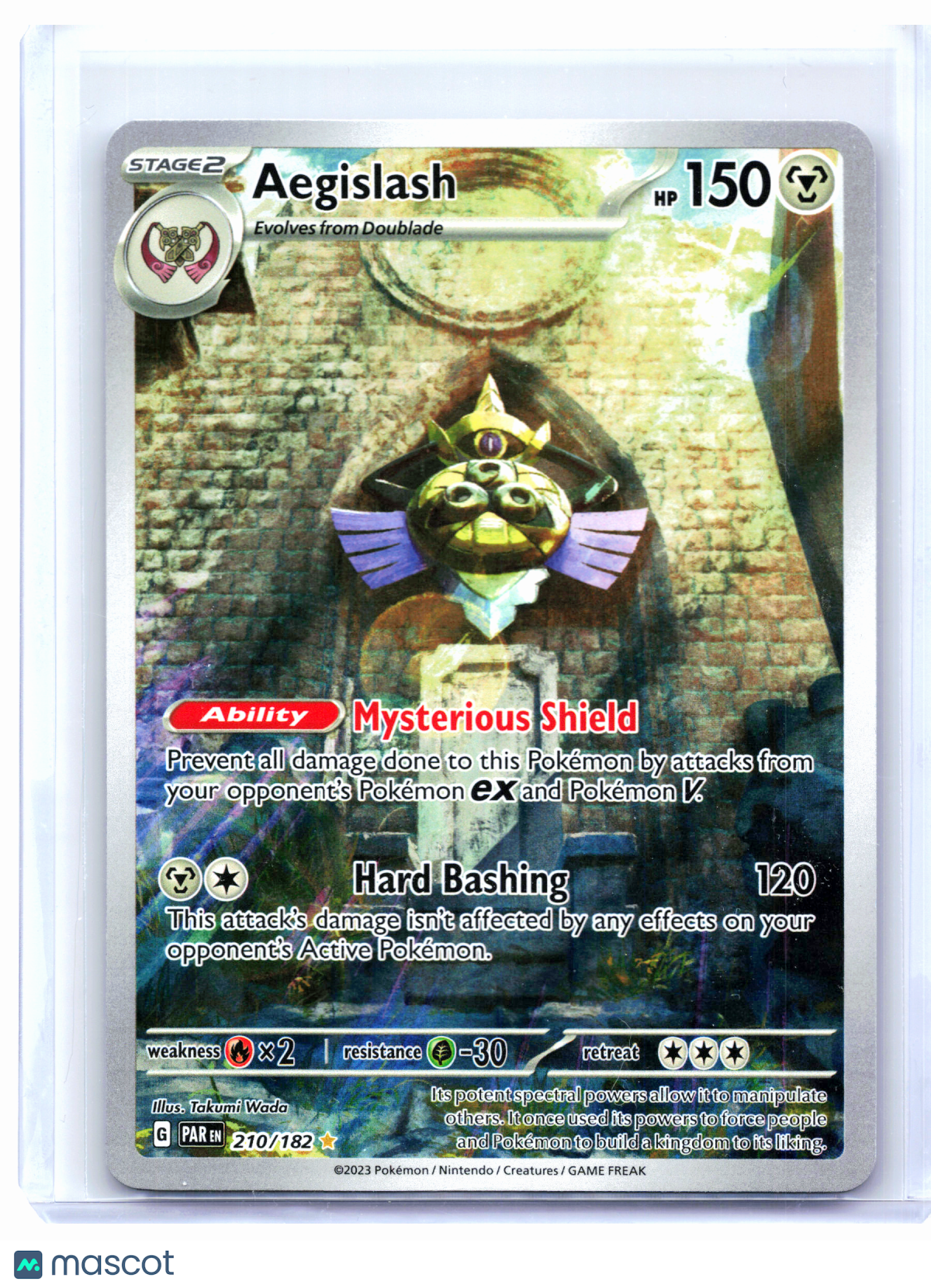 2023 Pokemon—Aegislash #210/182 Paradox Rift—Illustration Rare Holo