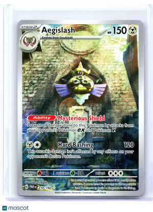 2023 Pokemon—Aegislash #210/182 Paradox Rift—Illustration Rare Holo