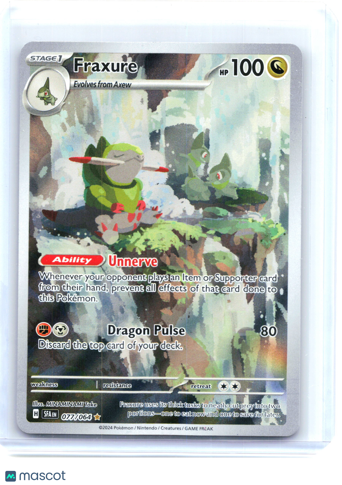 2024 Pokemon—Fraxure 77/64 Shrouded Fable—Illustration Rare Holo[Lightly Played]