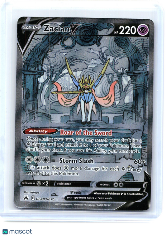 2023 Pokemon—Zacian V #GG48/GG70 Crown Zenith: Galarian Gallery—Ultra Rare [LP]