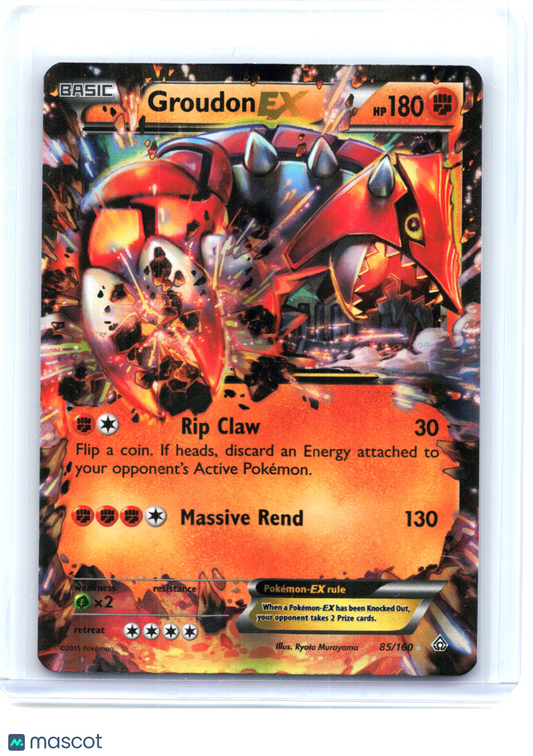 2015 Pokemon—Groudon EX #85/160 Primal Clash—Ultra Rare Holo [Lightly Played]