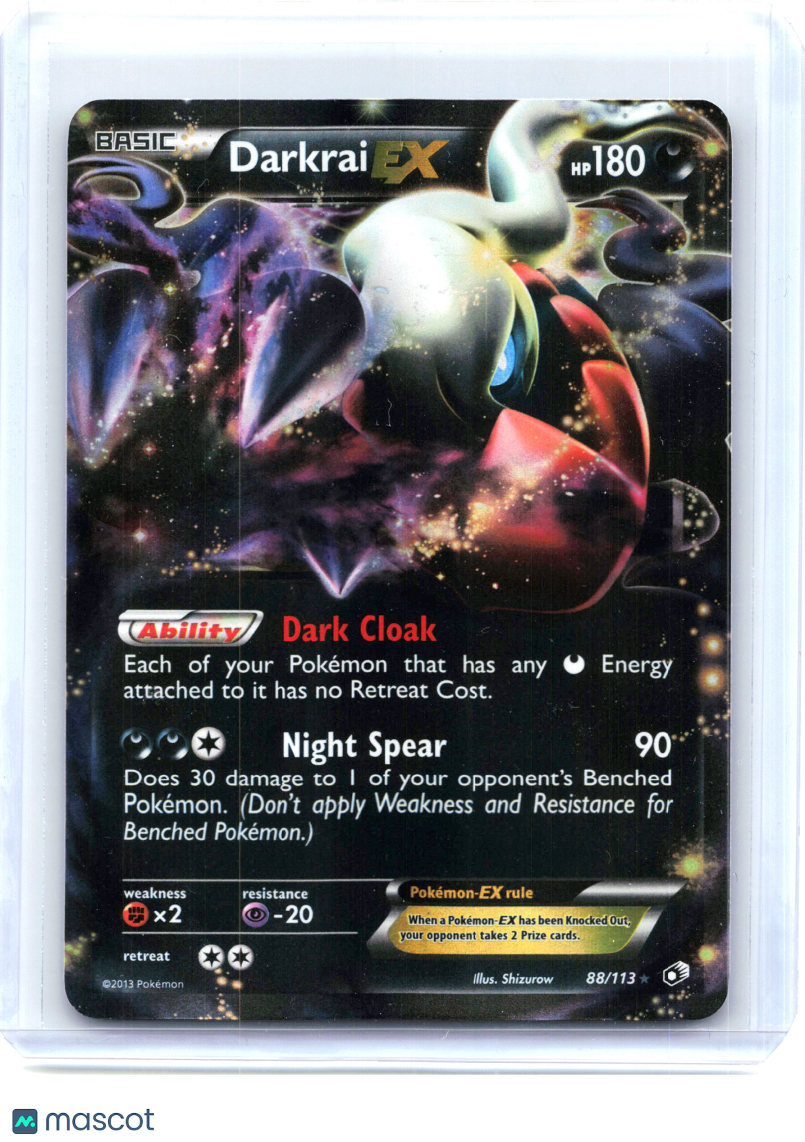 2013 Pokemon—Darkrai EX #88/113 Legendary Treasures—Ultra Rare Holo [MP]