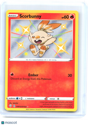 2021 Pokemon—Scorbunny #SV015/SV122 Shining Fates: Shiny Vault—Shiny Holo Rare