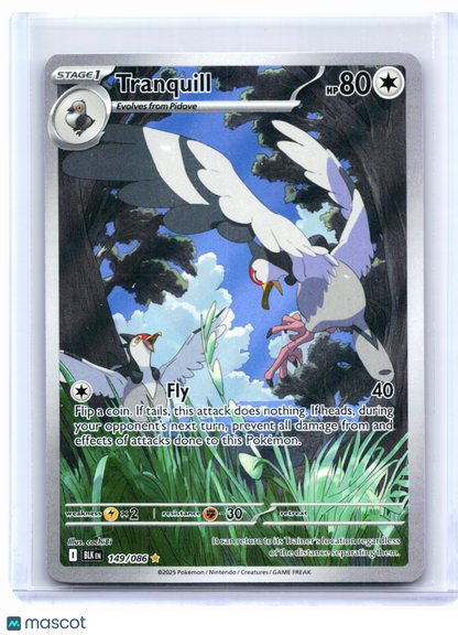 2025 Pokemon—Tranquill #149/086 Black Bolt—Illustration Rare Holo