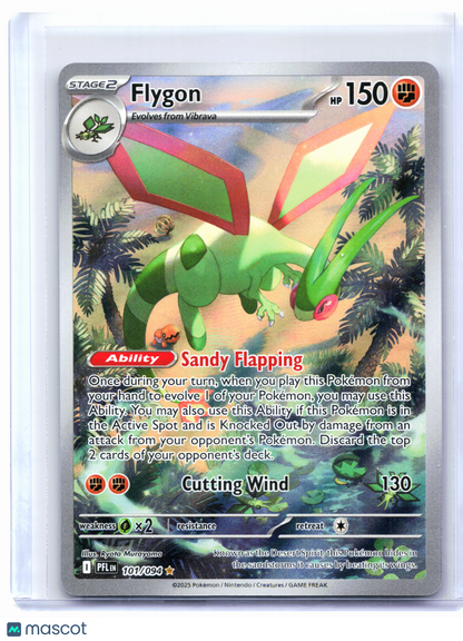 2025 Pokemon—Flygon #101/094 Phantasmal Flames—Illustration Rare Holo