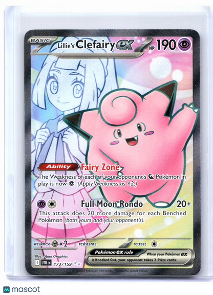 2025 Pokemon—Lillie's Clefairy ex #173/159 Journey Together—Ultra Rare Holo