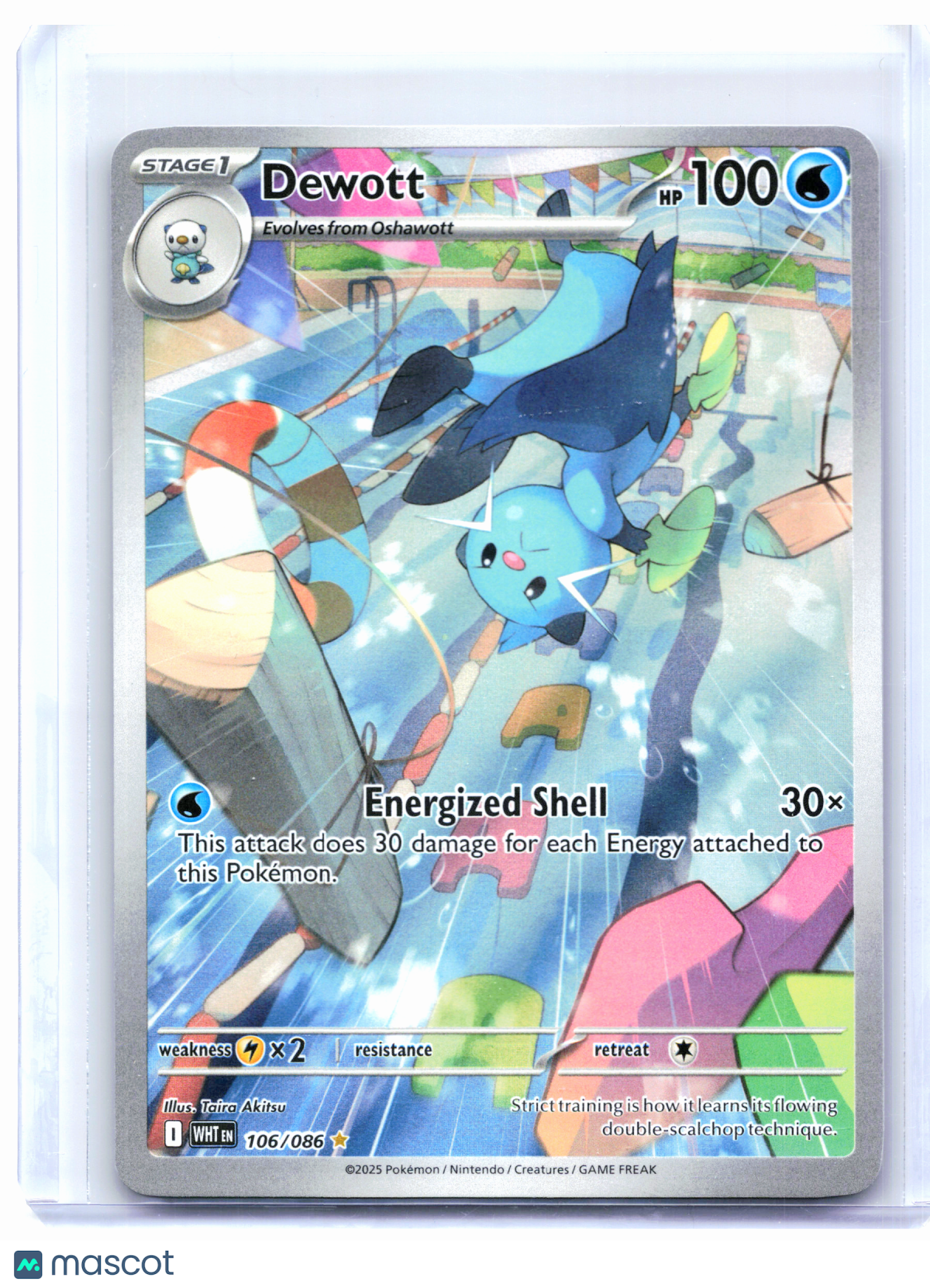 2025 Pokemon—Dewott #106/086 White Flare—Illustration Rare Holo