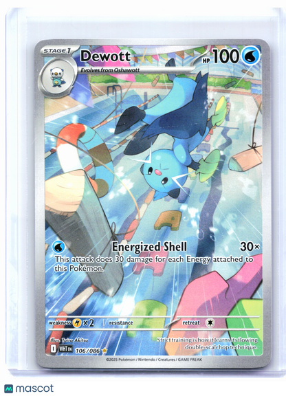 2025 Pokemon—Dewott #106/086 White Flare—Illustration Rare Holo