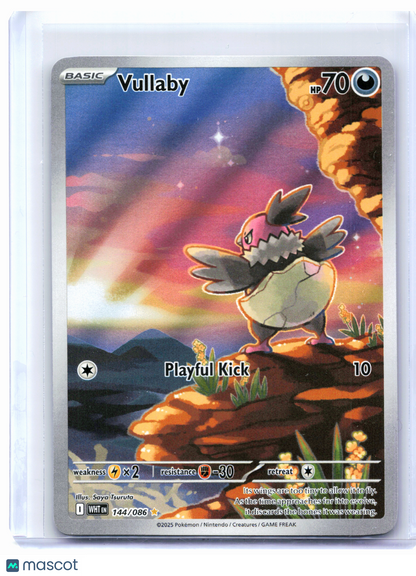 2025 Pokemon—Vullaby #144/086 White Flare—Illustration Rare Holo