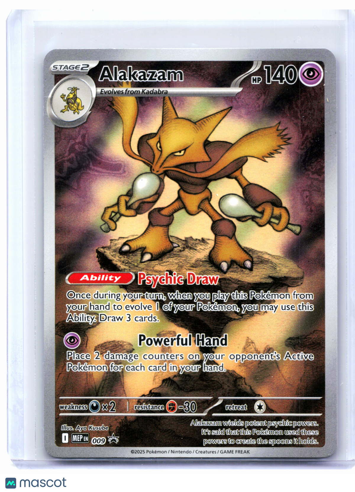 2025 Pokemon—Alakazam #009 Mega Evolution Promo—Black Star Promo Holo