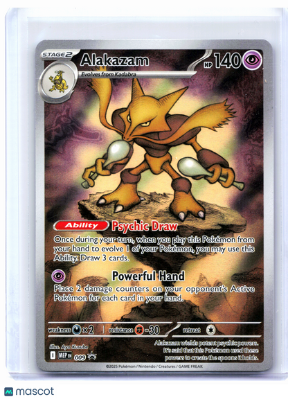 2025 Pokemon—Alakazam #009 Mega Evolution Promo—Black Star Promo Holo
