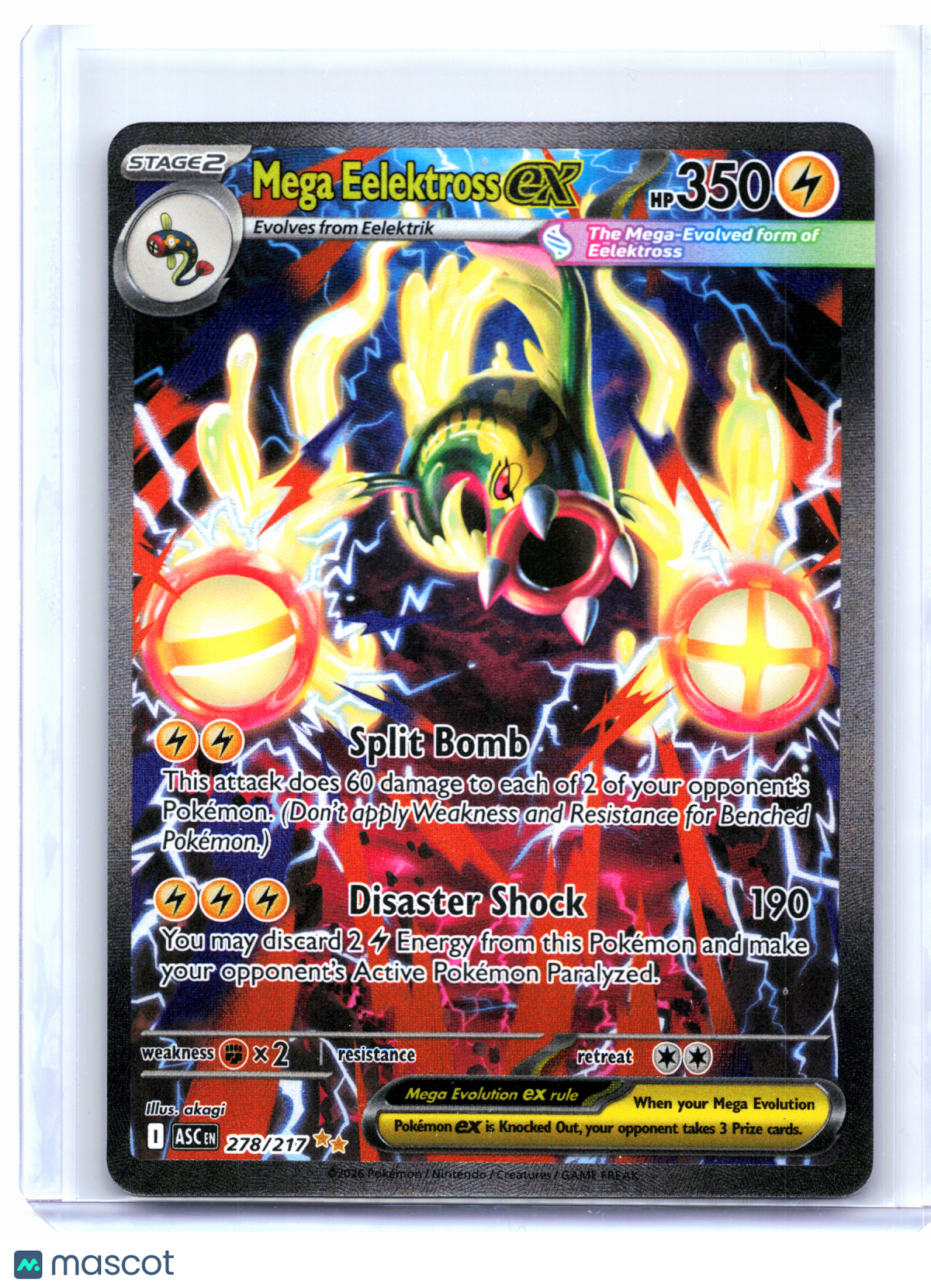 2026 Pokemon—Mega Eelektross ex #278/217 Ascended Heroes—SIR Holo