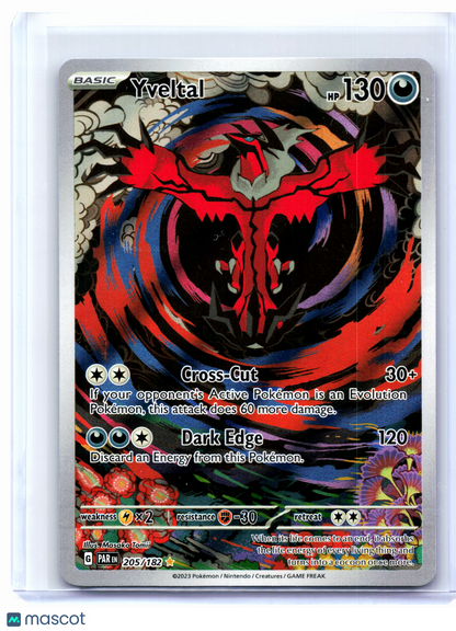 2023 Pokemon—Yveltal #205/182 Paradox Rift—Illustration Rare Holo