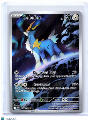 2025 Pokemon—Cobalion #144/086 Black Bolt—Illustration Rare Holo