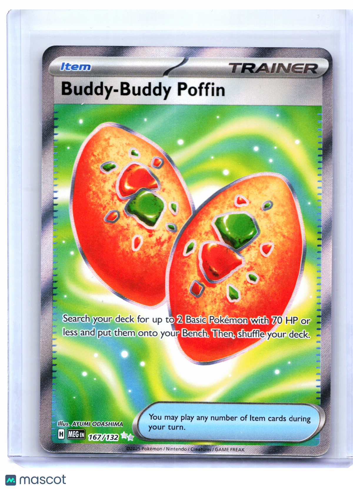 2025 Pokemon—Buddy-Buddy Poffin #167/132 Mega Evolution Base Set—Ultra Rare Holo