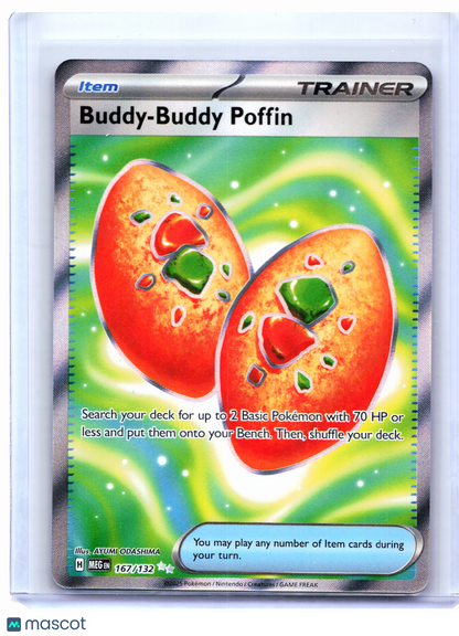2025 Pokemon—Buddy-Buddy Poffin #167/132 Mega Evolution Base Set—Ultra Rare Holo