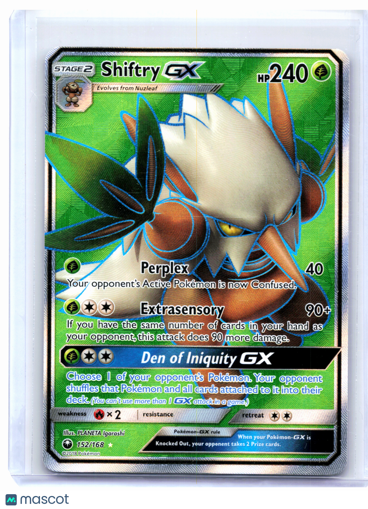2018 Pokemon—Shiftry GX (Full Art) #152/168 Celestial Storm—Ultra Rare Holo