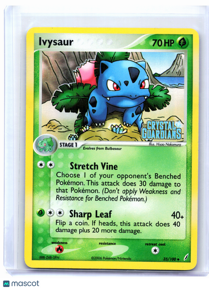 2006 Pokemon—Ivysaur (CG Stamped) #35/100 EX Crystal Guardians—Reverse Holo [HP]