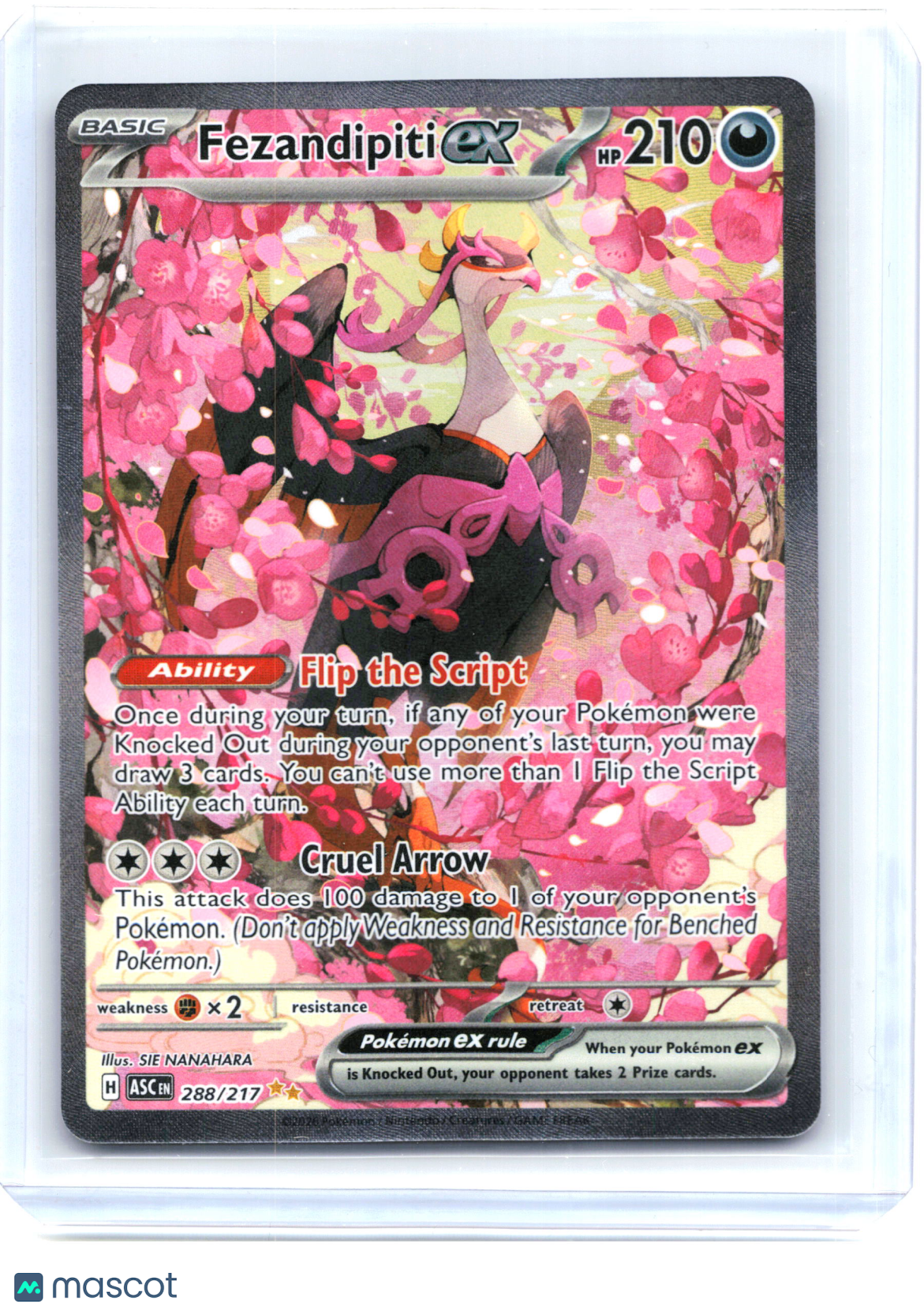 2024 Pokemon—Fezandipiti ex 88/64 Ascended Heroes—Special Illustration Rare Holo