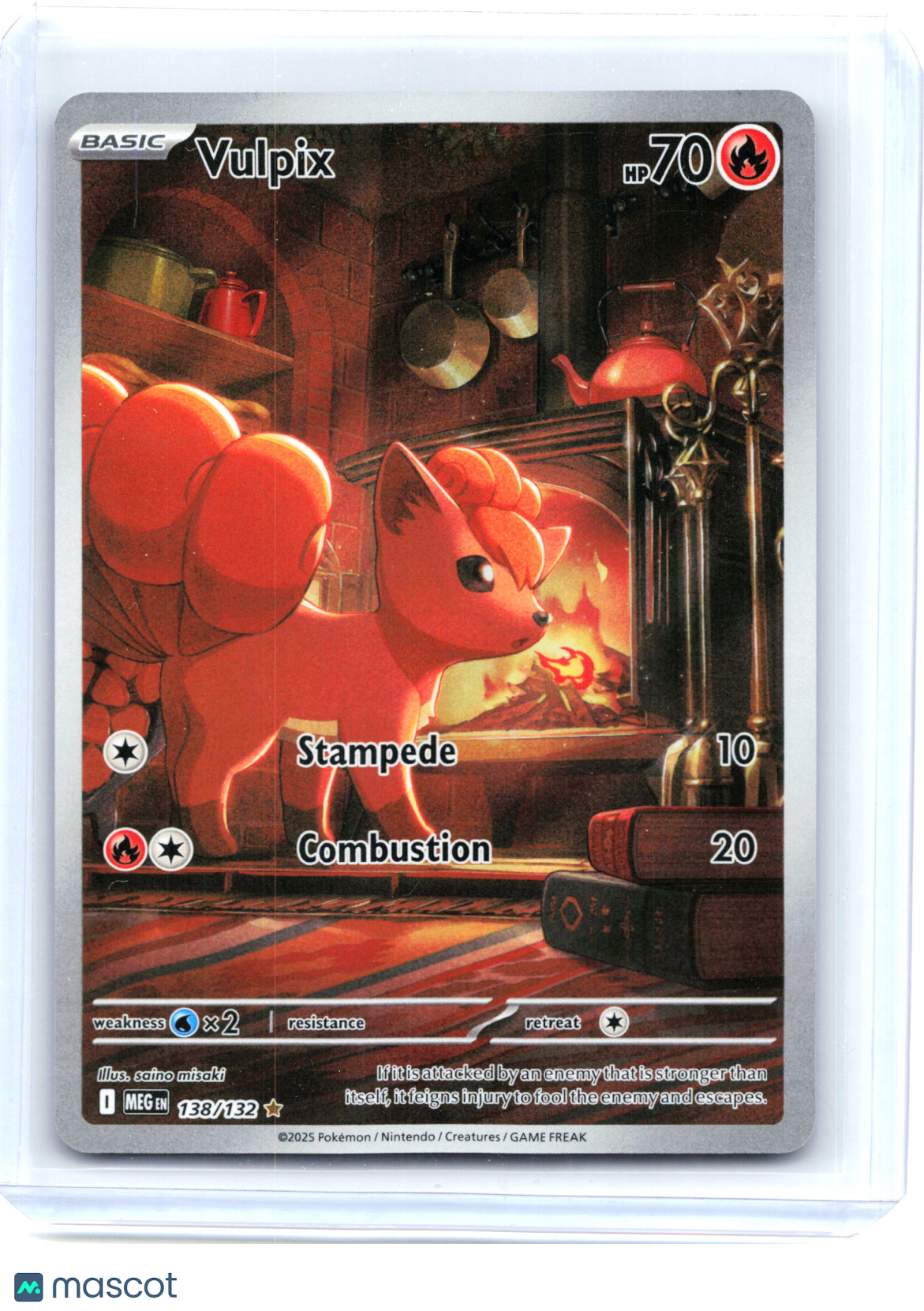 2025 Pokemon—Vulpix #138/132 Mega Evolution—Illustration Rare Holo