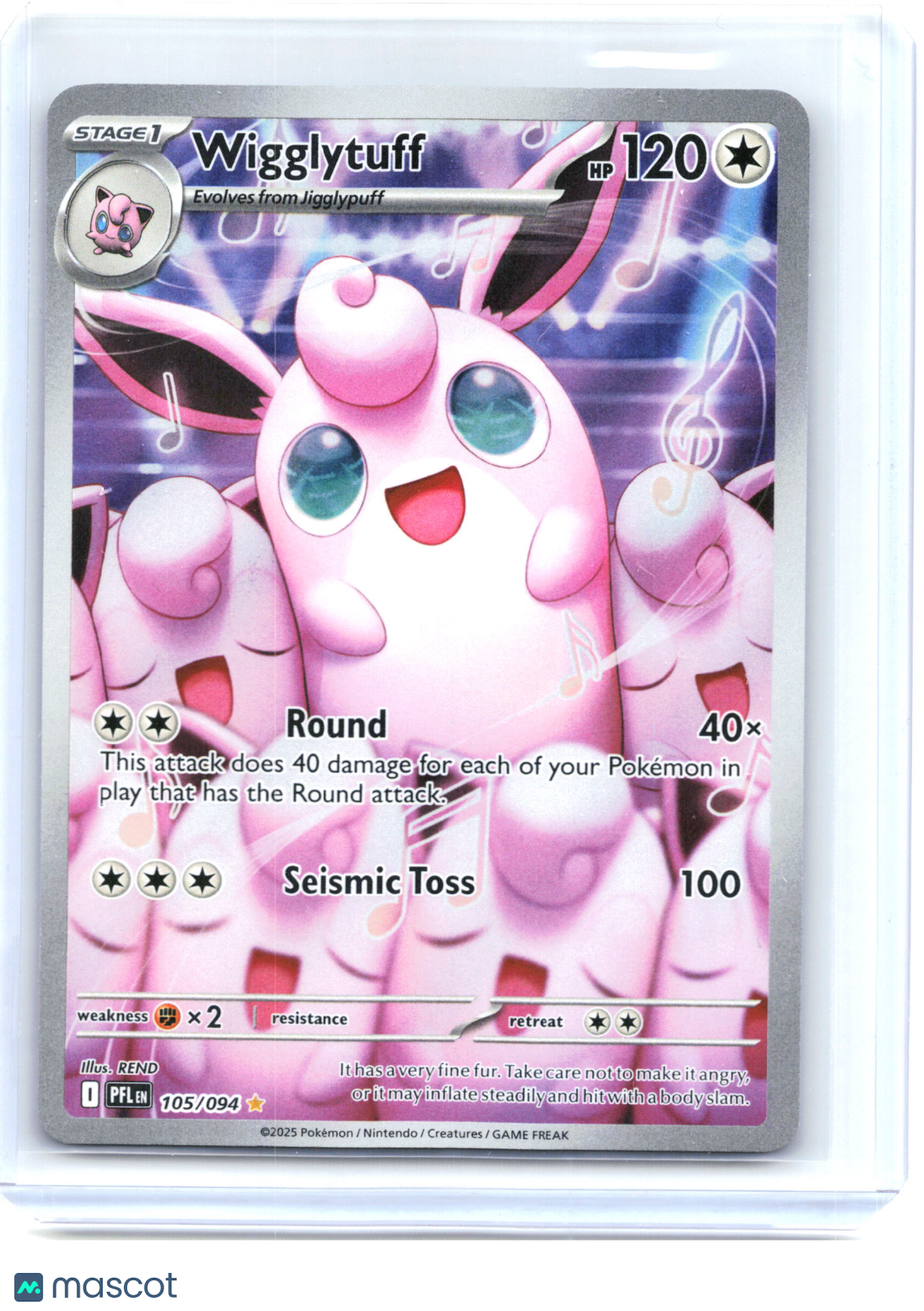 2025 Wigglytuff 105/94 Scarlet & Violet Phantasmal Flames—Illustration Rare Holo