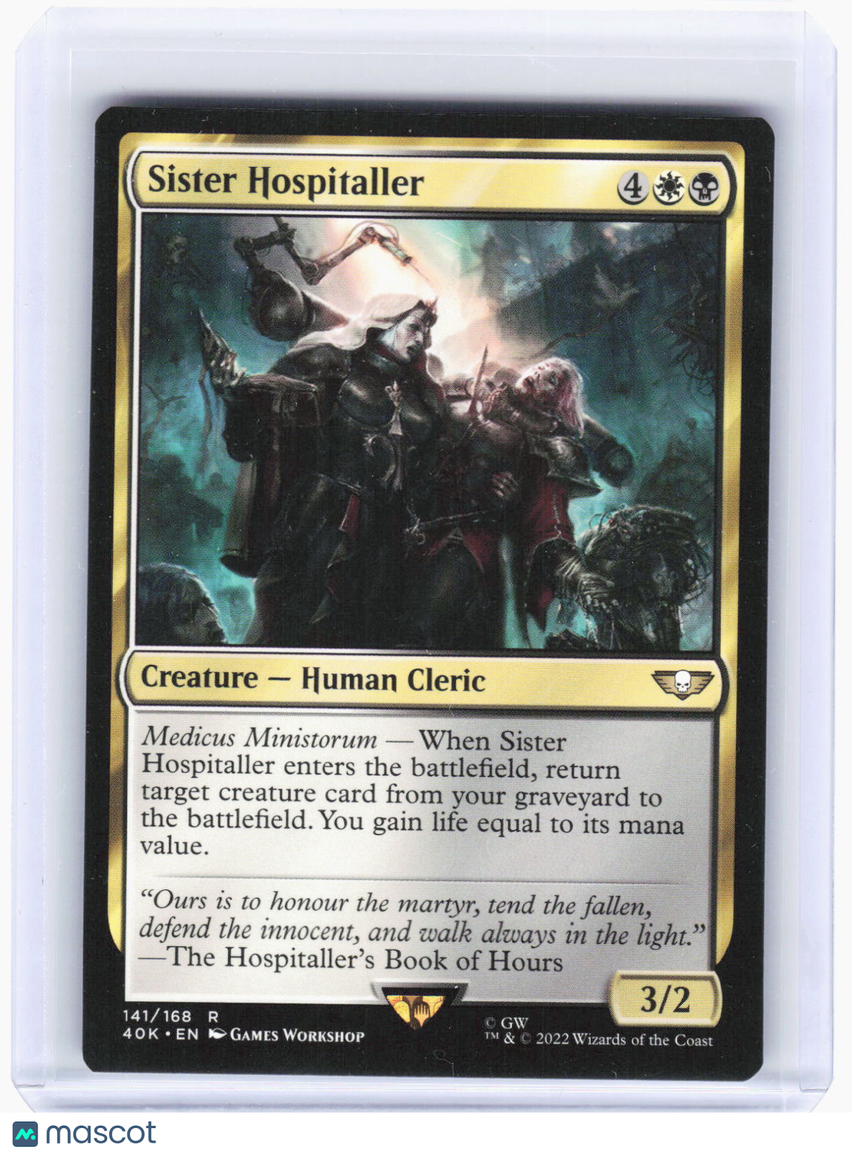2022 Magic: The Gathering—Sister Hospitaller #141 (40K)—Rare Non-Foil