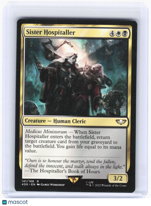 2022 Magic: The Gathering—Sister Hospitaller #141 (40K)—Rare Non-Foil