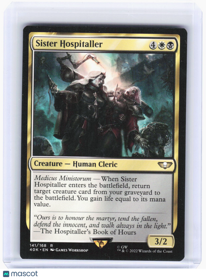 2022 Magic: The Gathering—Sister Hospitaller #141 (40K)—Rare Non-Foil