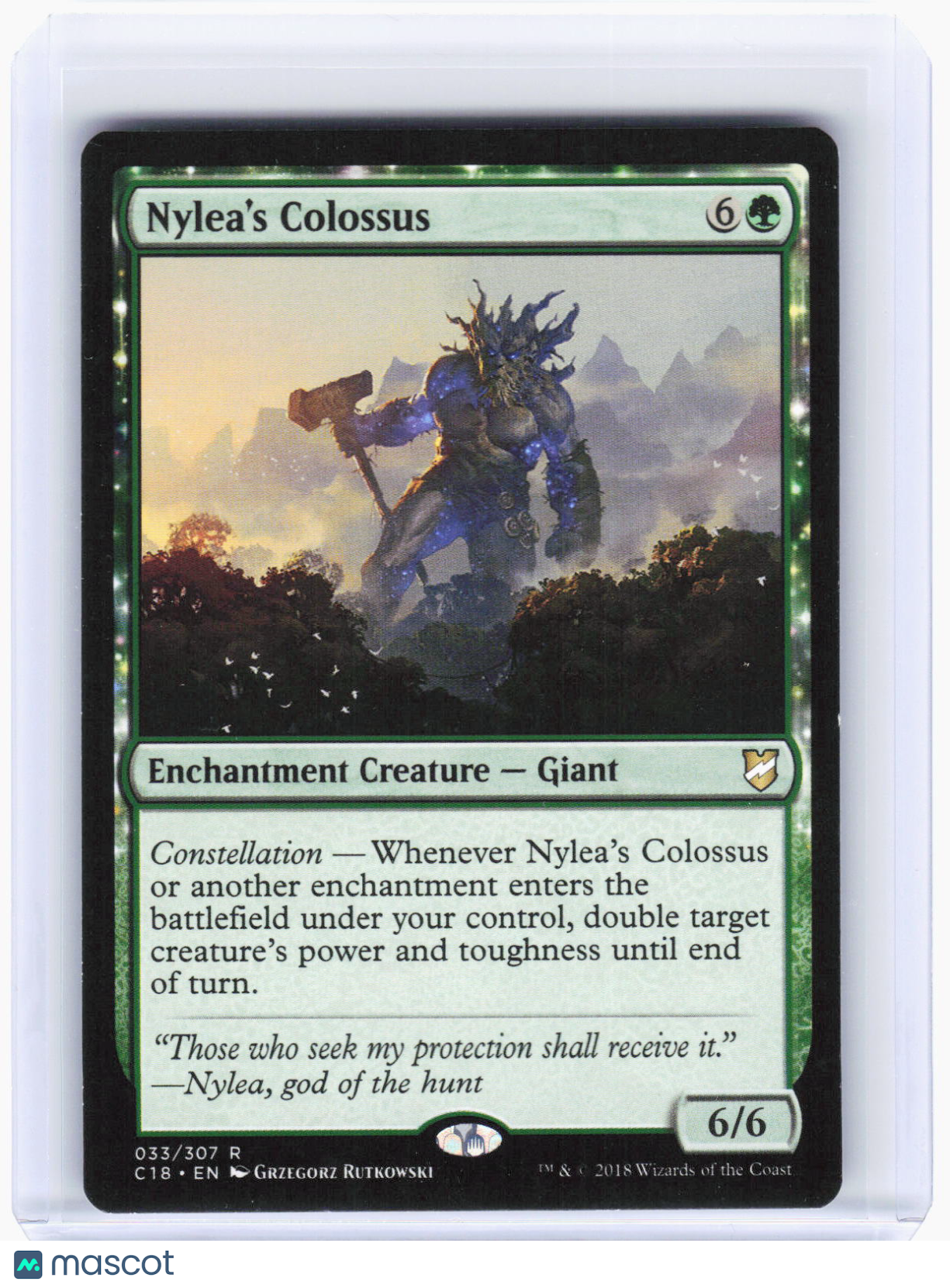 Magic: The Gathering—Nylea's Colossus #33 Commander 2018—Rare Non-Foil