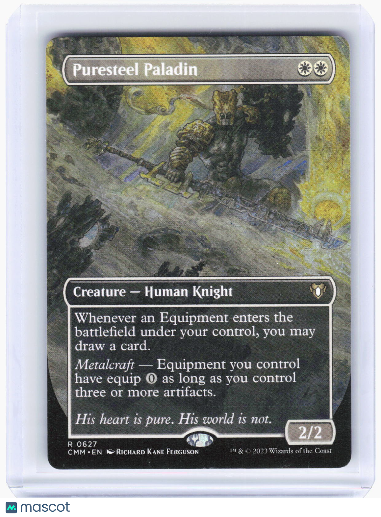 2023 Magic: The Gathering—Puresteel Paladin (Borderless)#627 (CMM)—Rare Non-Foil