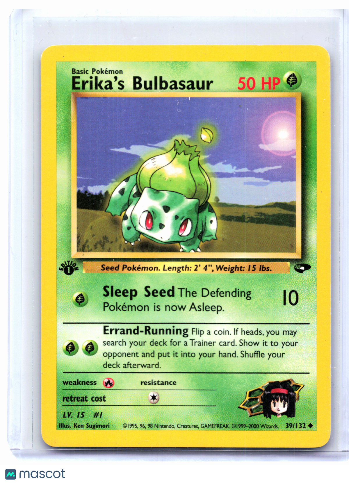 2000 Pokemon—Erika's Bulbasaur #39 Gym Challenge—Uncommon Nonholo (1st Ed)