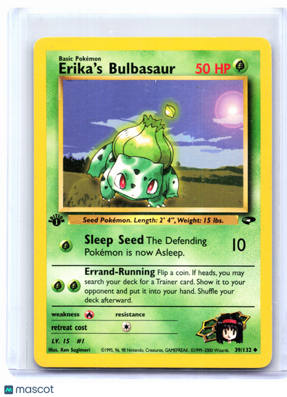 2000 Pokemon—Erika's Bulbasaur #39 Gym Challenge—Uncommon Nonholo (1st Ed)