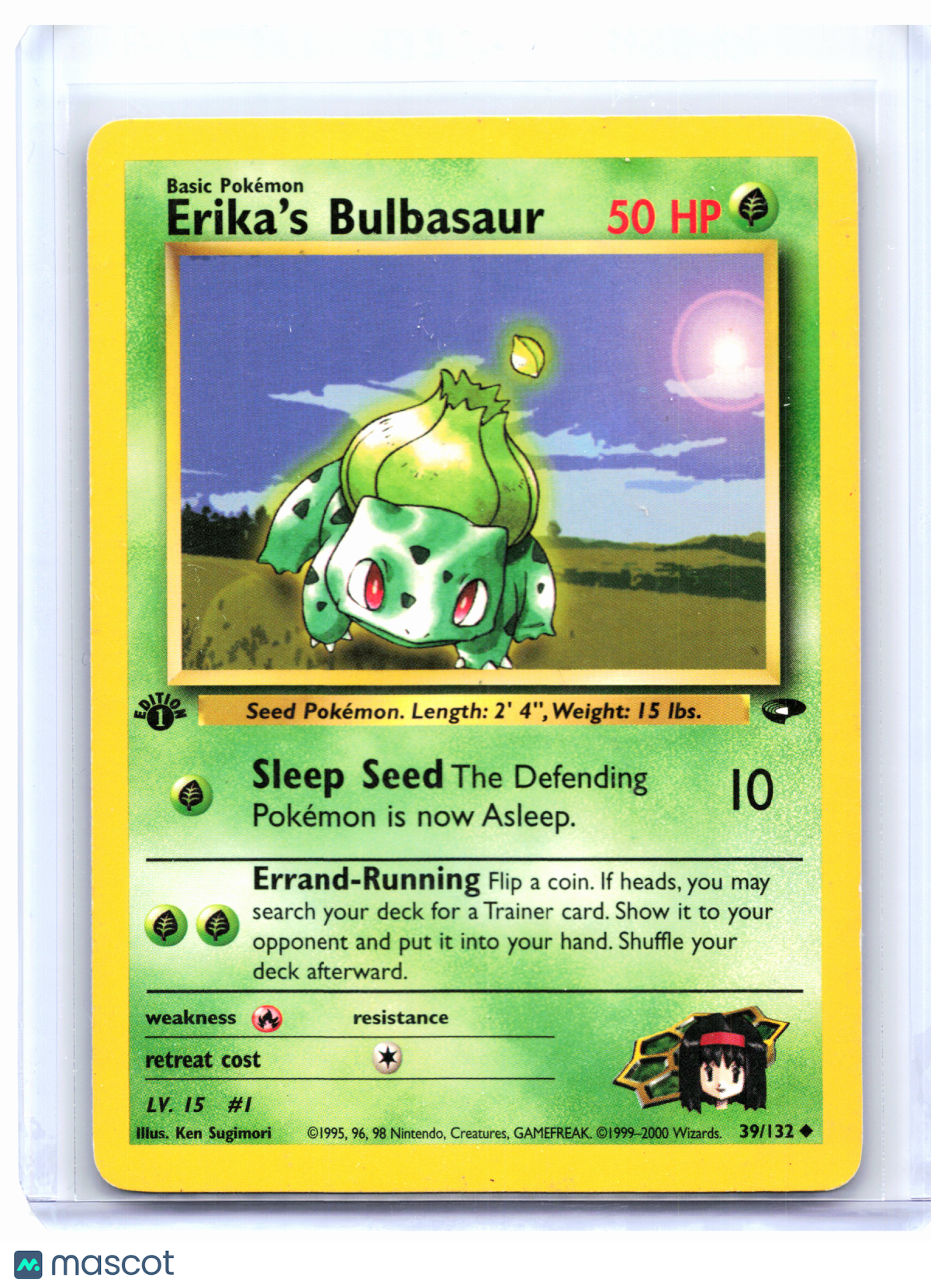 2000 Pokemon—Erika's Bulbasaur #39 Gym Challenge—Uncommon Nonholo (1st Ed) [LP]
