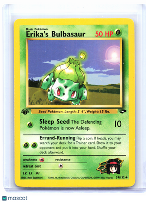 2000 Pokemon—Erika's Bulbasaur #39 Gym Challenge—Uncommon Nonholo (1st Ed) [LP]