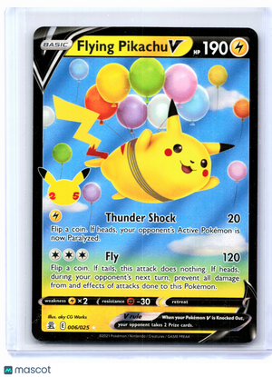 2021 Pokemon—Flying Pikachu V #006/025 Celebrations—Ultra Rare Holo