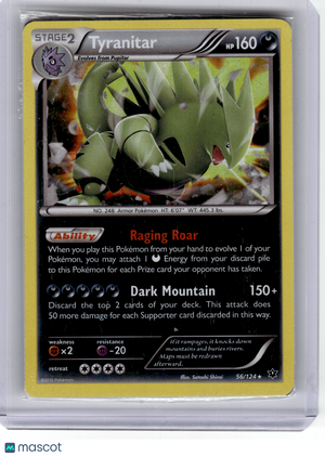 2016 Pokemon—Tyranitar #056/124 Fates Collide—Holo Rare [Sealed]