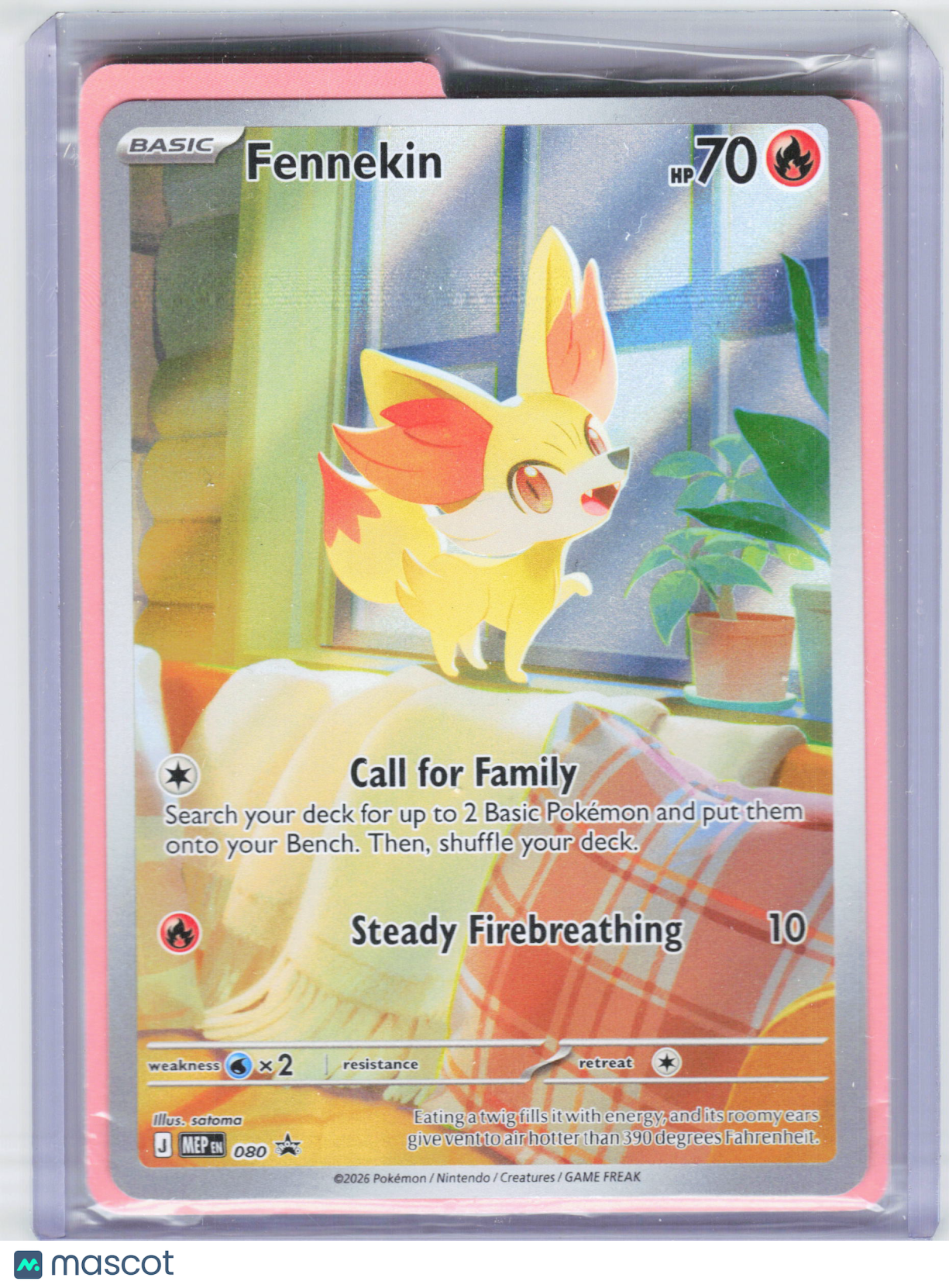 2026 Pokemon—Fennekin #080 Mega Evolution Promo—Black Star Promo Holo [Sealed]