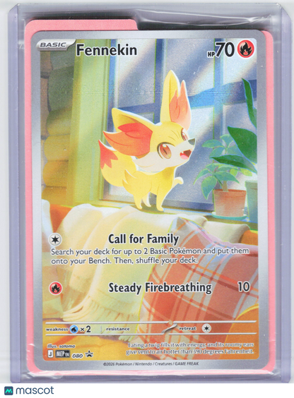2026 Pokemon—Fennekin #080 Mega Evolution Promo—Black Star Promo Holo [Sealed]
