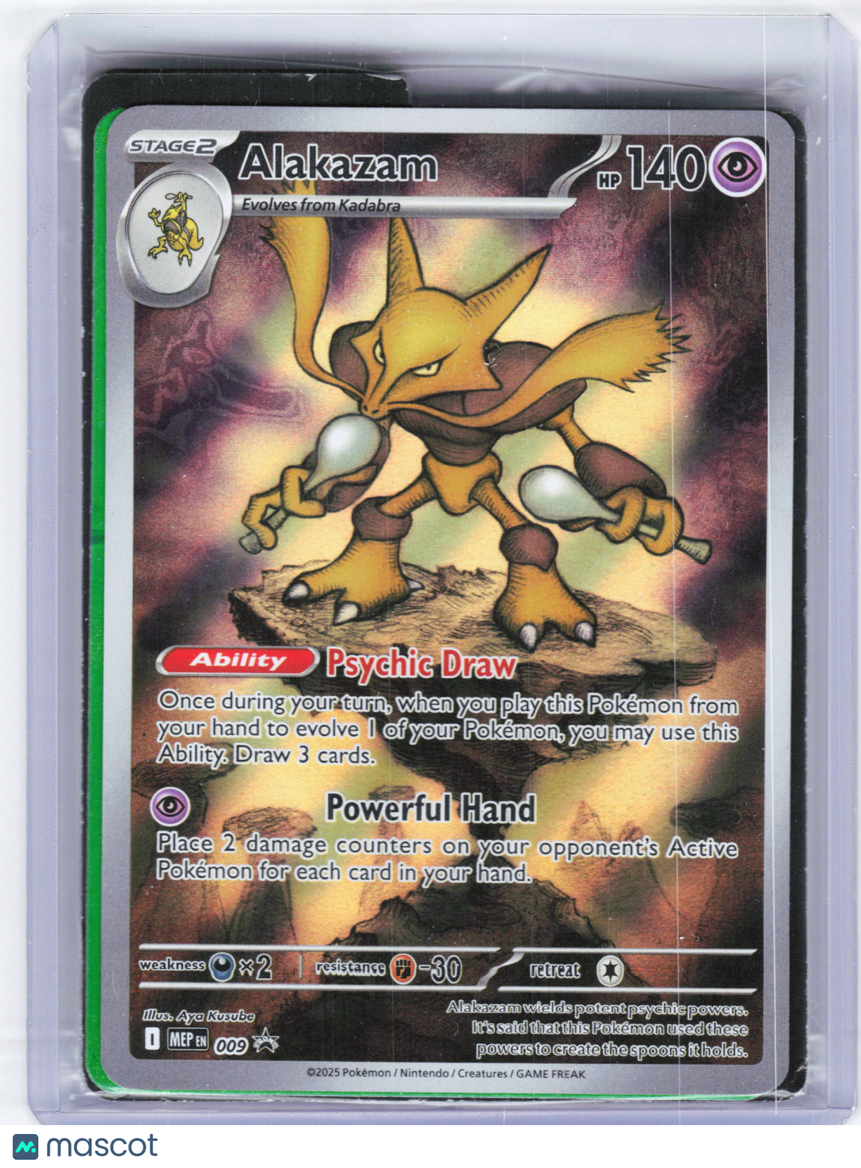 2025 Pokemon—Alakazam #009 Mega Evolution Promo—Black Star Promo Holo [Sealed]