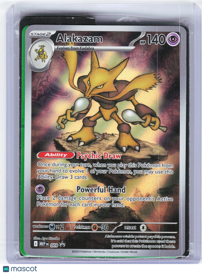 2025 Pokemon—Alakazam #009 Mega Evolution Promo—Black Star Promo Holo [Sealed]