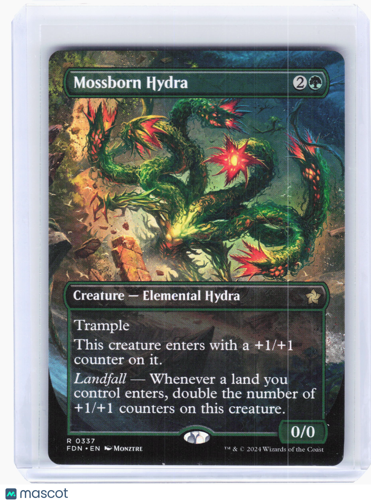 2024 Magic: TG—Mossborn Hydra #337 Foundations—Rare Nonfoil (Borderless)