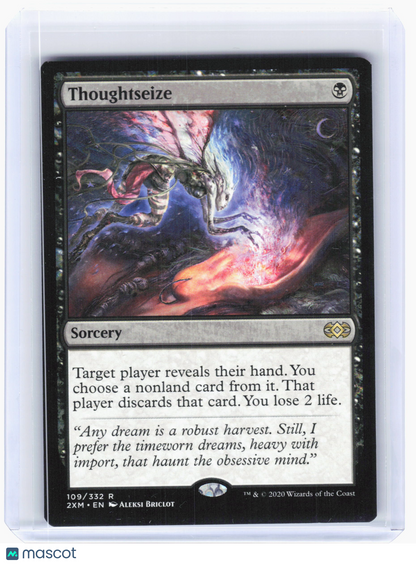 2020 Magic: The Gathering—Thoughtseize #109 Double Masters—Rare Nonfoil