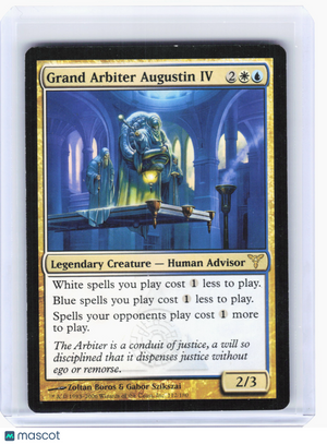 2006 Magic: TG—Grand Arbiter Augustin IV #112 Dissension—Rare Nonfoil [Damaged]