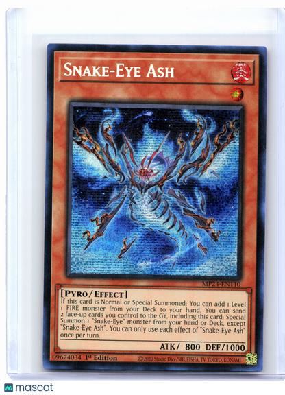 2024 YuGiOh!—Snake-Eye Ash #MP24-EN110—Prismatic Secret Rare Foil (1st Edition)