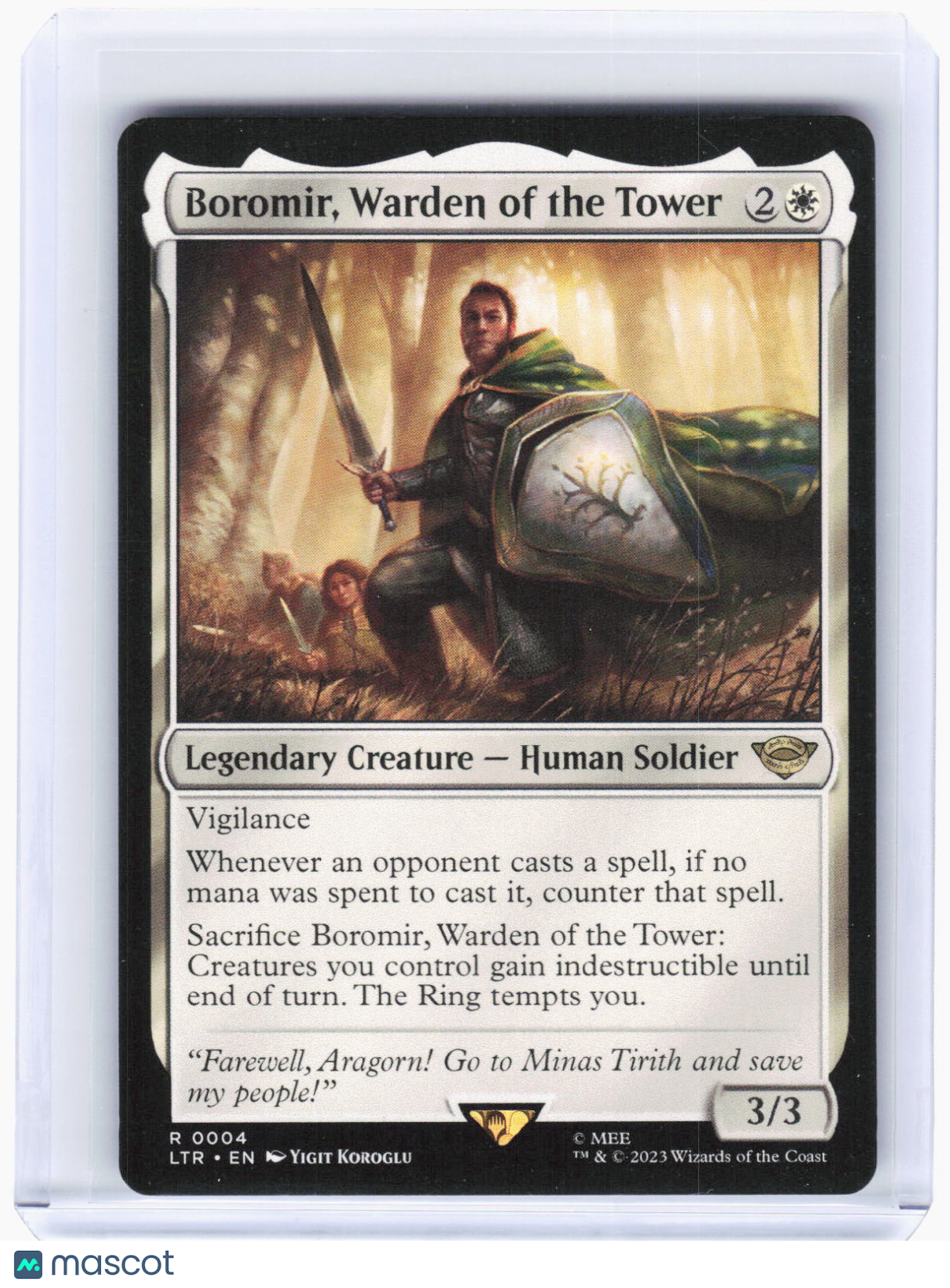 2023 Magic: The Gathering—Boromir, Warden of the Tower #4 (LTR)—Rare Non-Foil